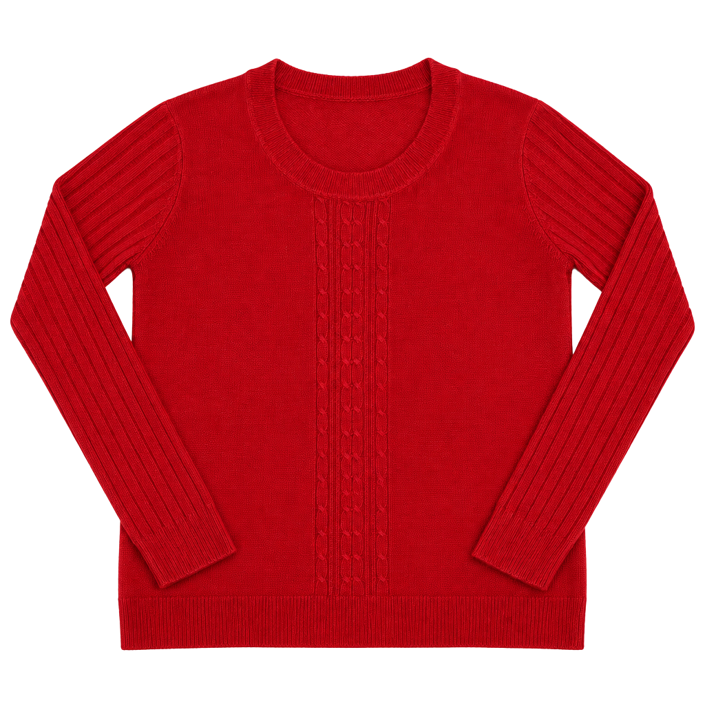 White Stag Red Cable Knit Sweater Size L 1