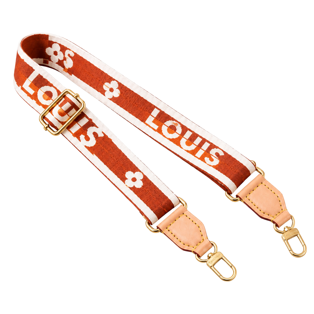 Designer-Inspired Adjustable Canvas Web Purse Strap with Gold-Tone Hardware 1