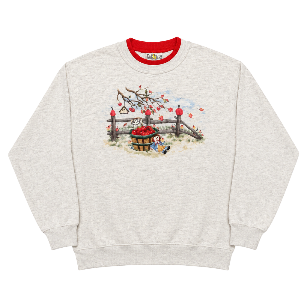 Vintage 1990s Day Breeze Apple Harvest Graphic Double Collar Sweatshirt. 1