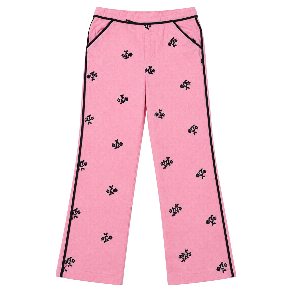 k.c. parker Pants Size 5 Pink Floral Print Corduroy 1