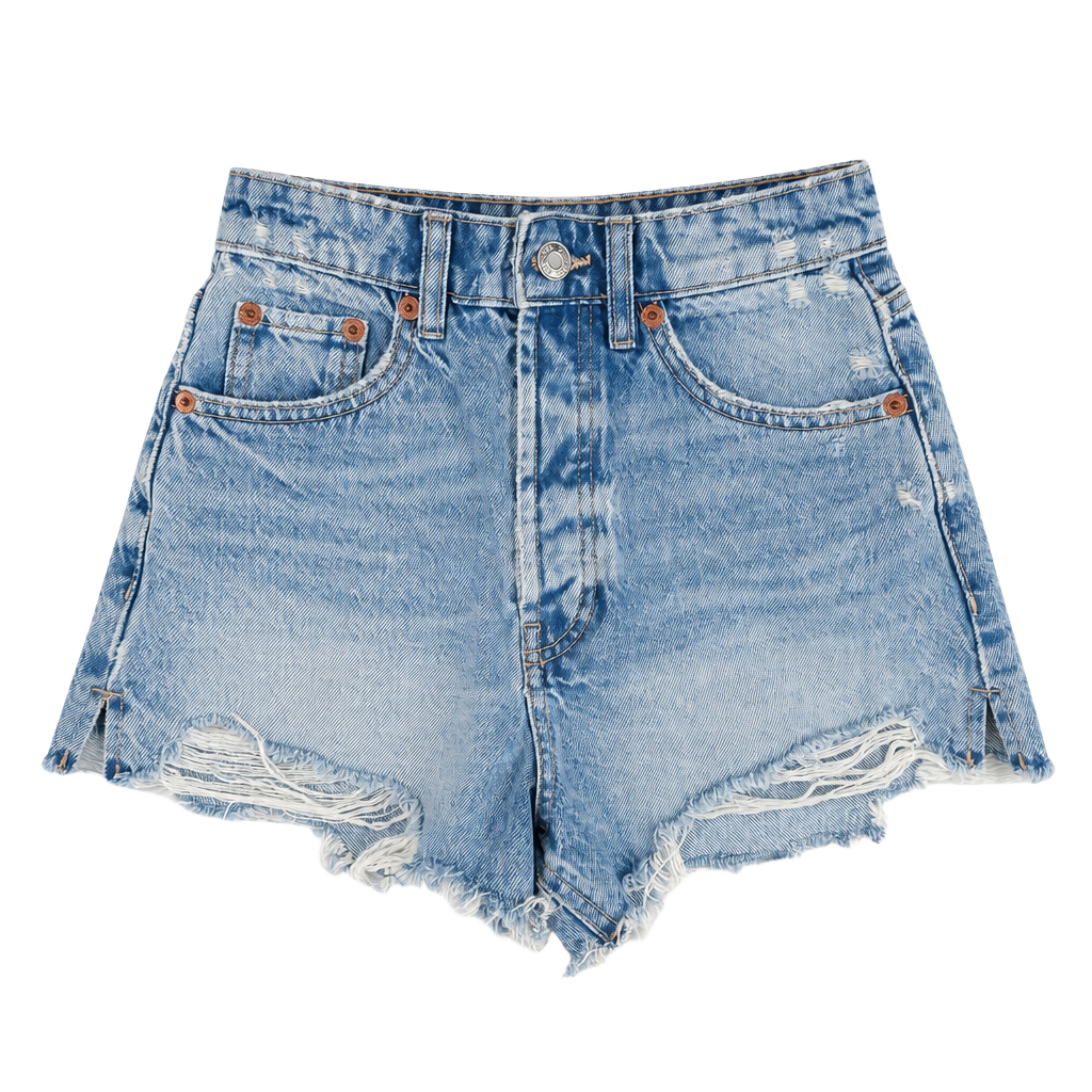 Zara Distressed Raw Hem Denim Shorts 1