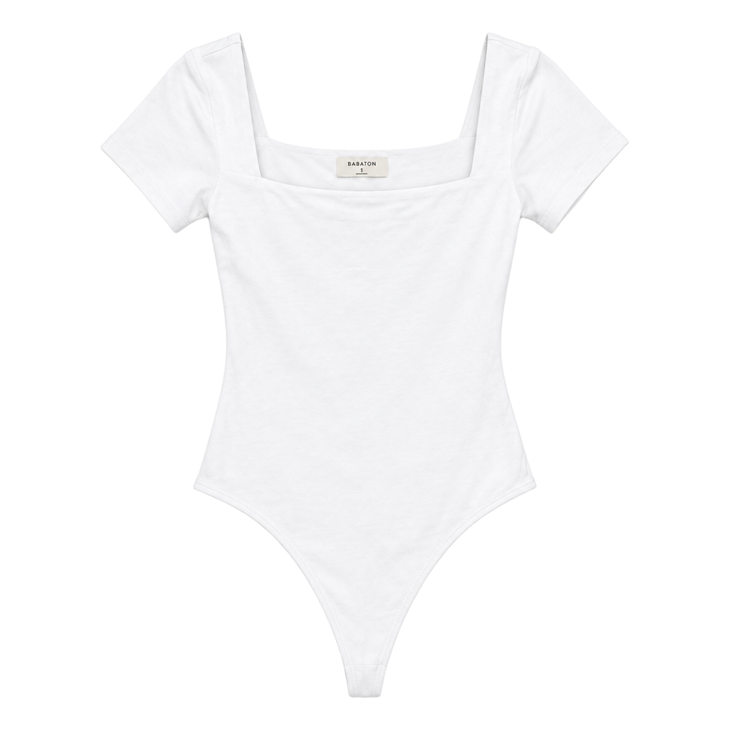Babaton Original Contour Manner Squareneck Bodysuit Size M White 1