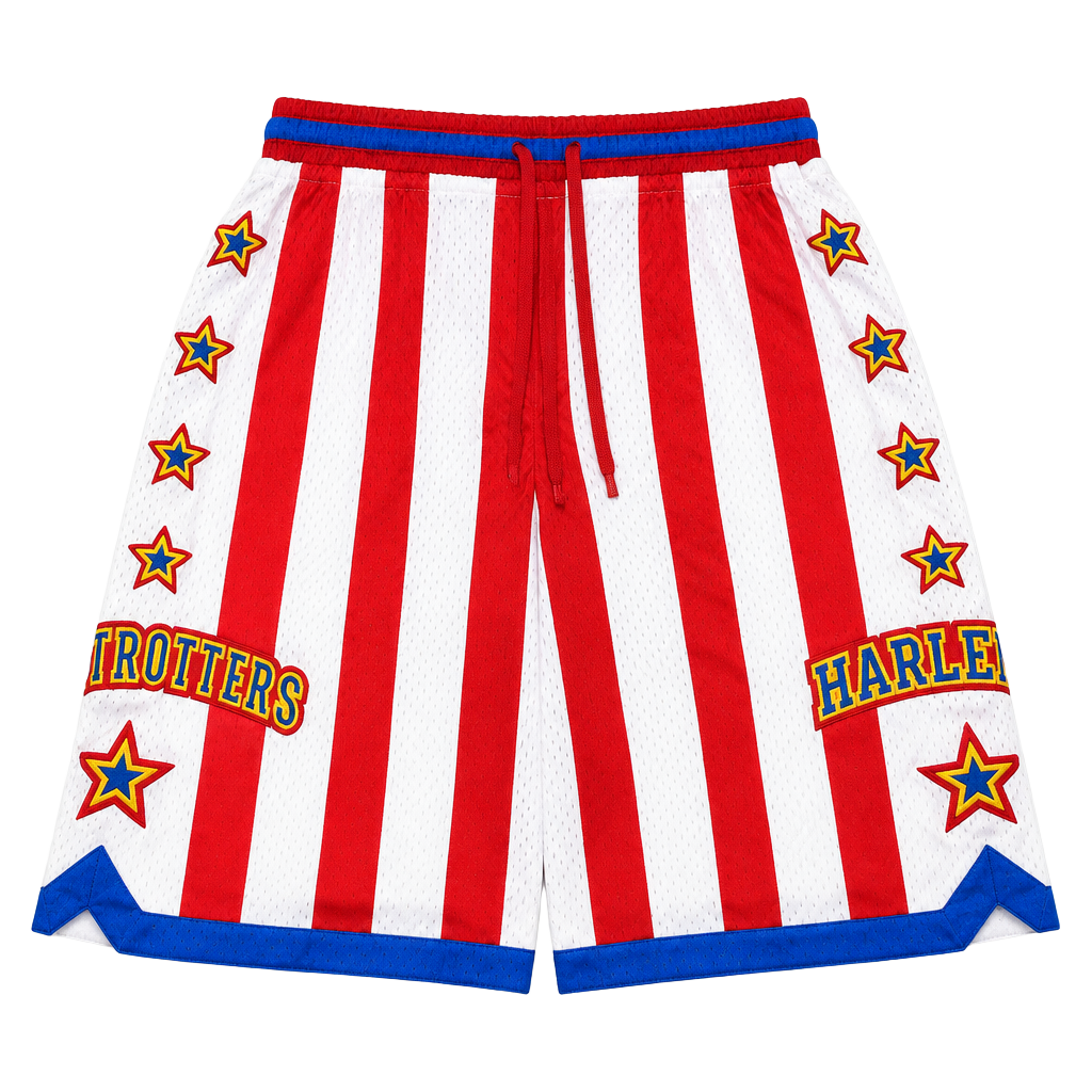 Harlem Globetrotters Basketball Shorts Size M Red White Blue Striped Stars 1