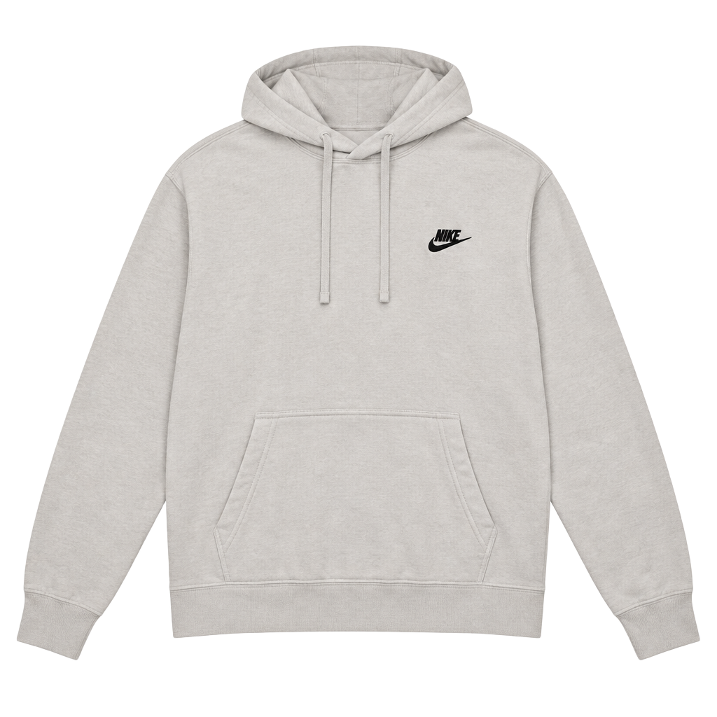 Nike White Hoodie Pullover Hoodie with Black Swoosh 1