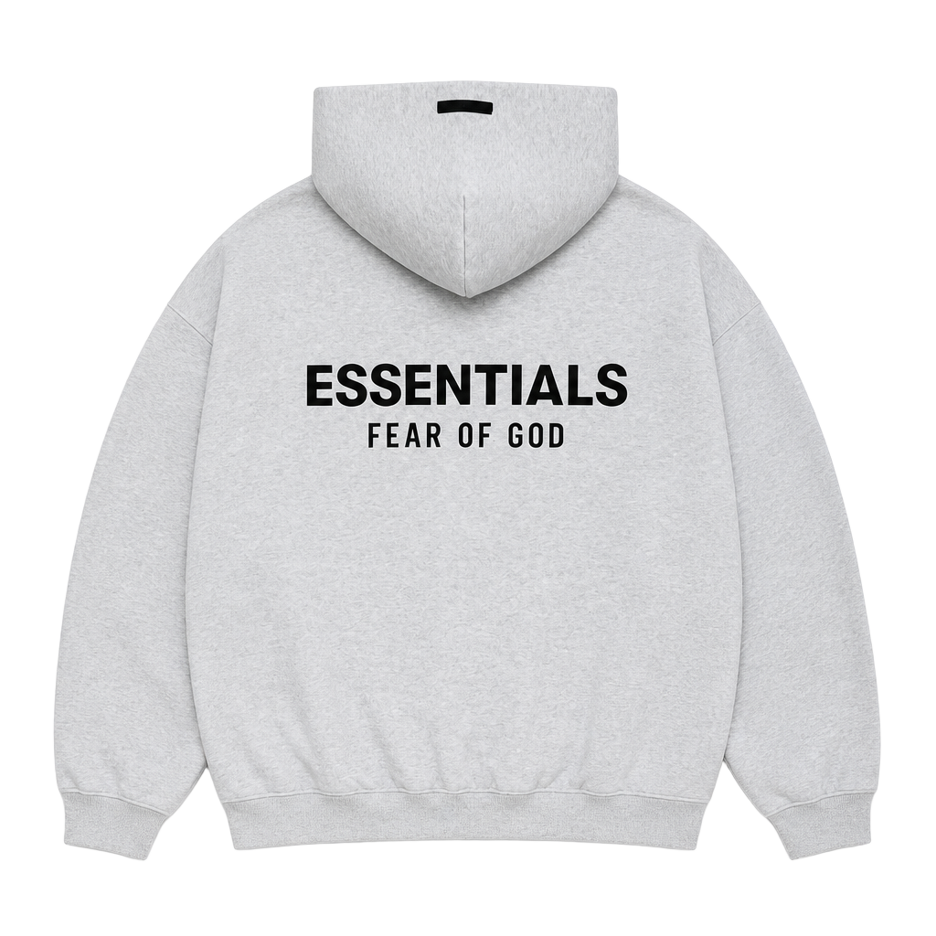 Fear of God Essentials Light Heather Grey Fleece Hoodie 1