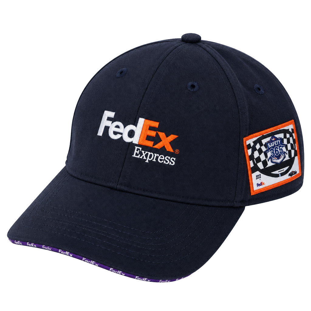 Denny Hamlin #11 FedEx Racing Embroidered Spell Out Legend Strapback Hat Cap 1