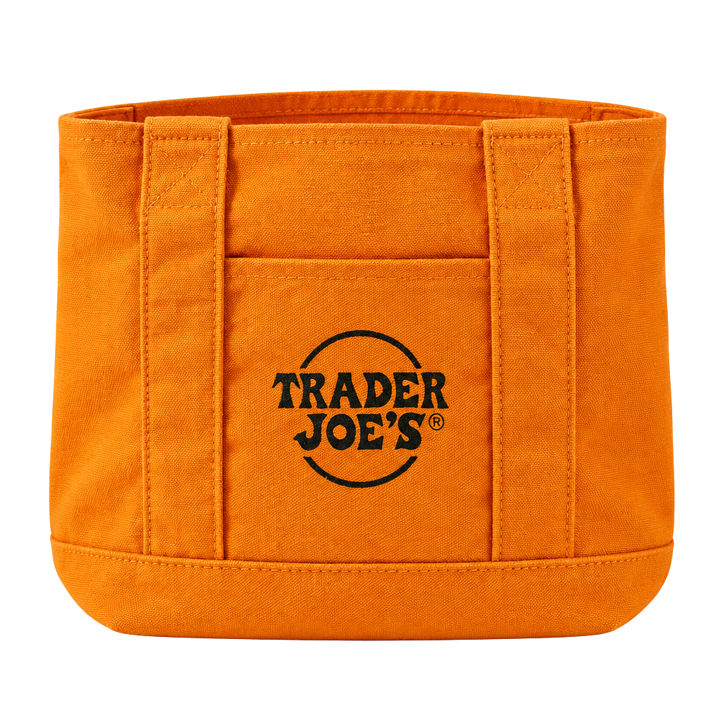Trader Joe's Orange Mini Canvas Tote Bag 1