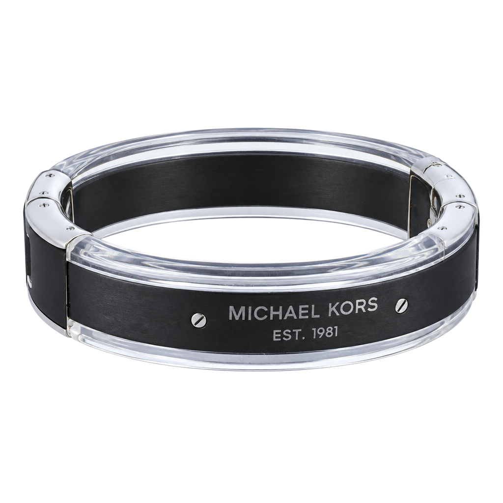 Michael Kors Silver And Clear Acetate Bangle 1