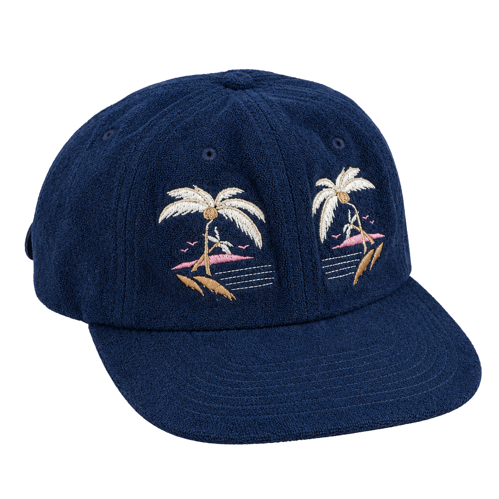 Huf Palm Tree Navy Blue Strapback Hat Cap 1