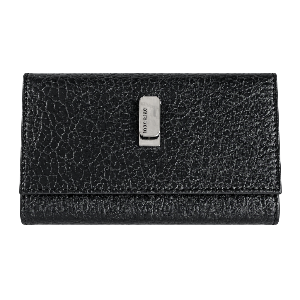Mac & Jac Black Textured Leather Long Wallet 1