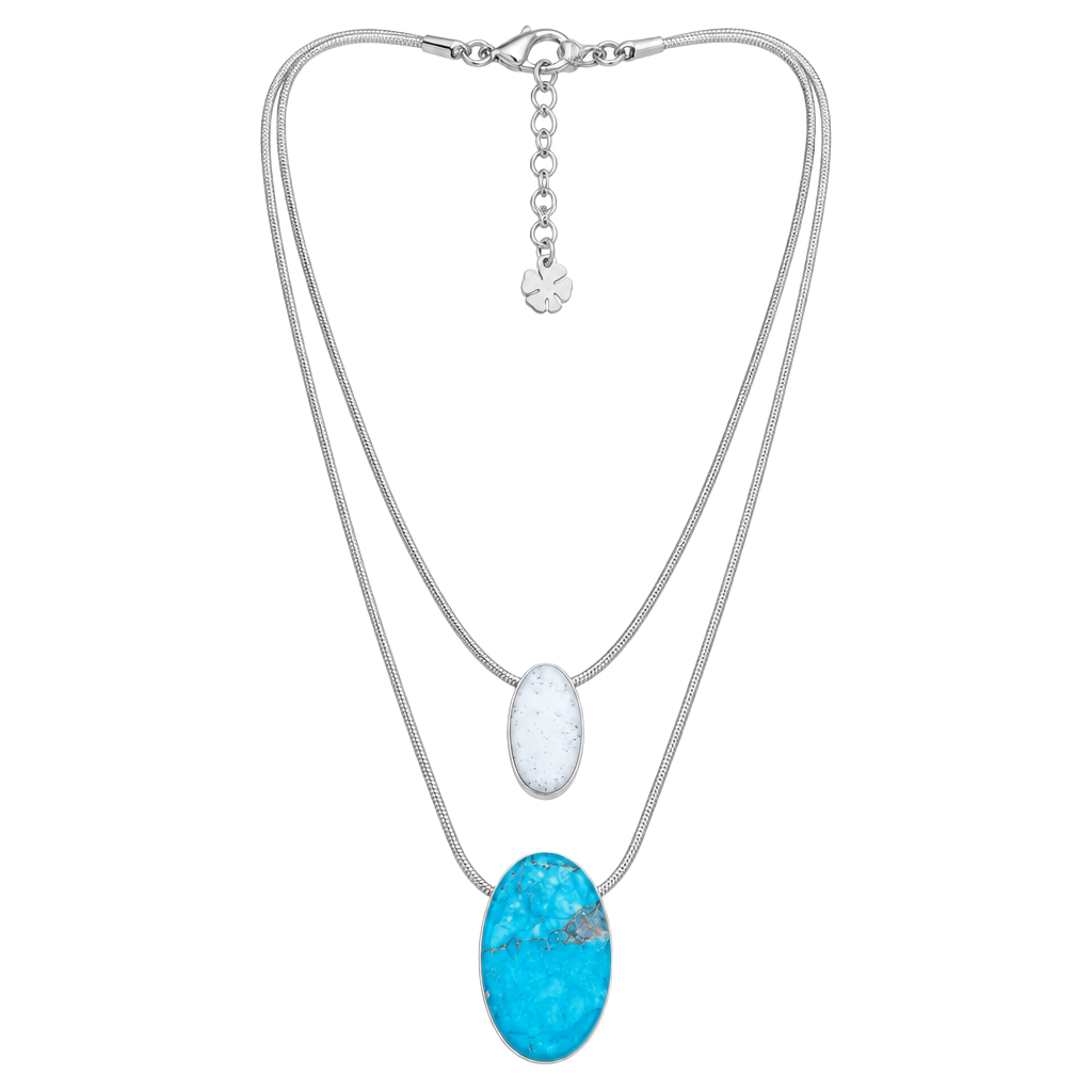Lucky Brand Double Strand Necklace Turquoise Stone 1