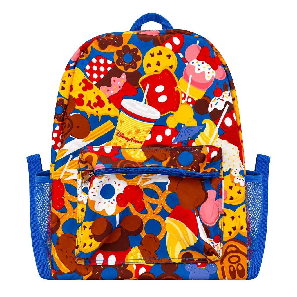 Disney Parks Mickey Snacks Treats Icons 16-Inch Backpack 1