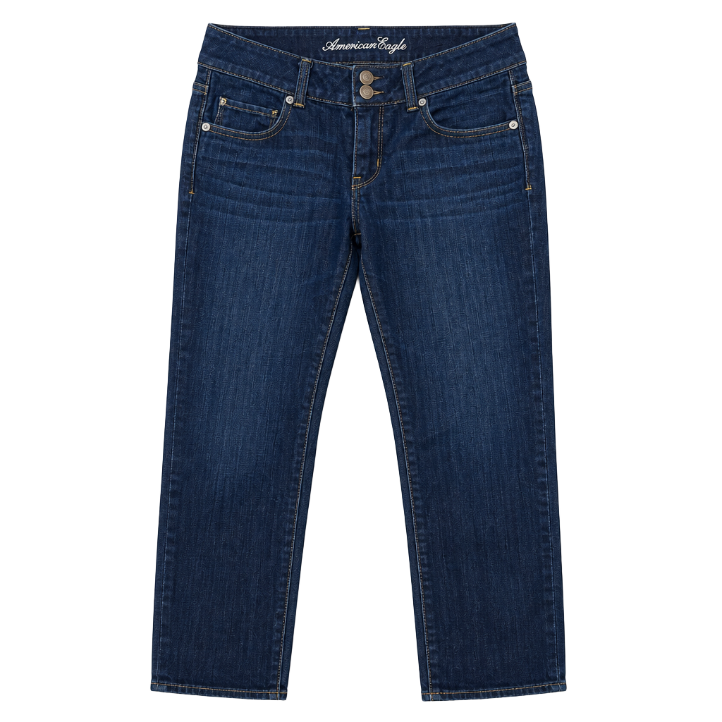American Eagle Artist Stretch Dark Wash Crop Jeans Women's 6 1
