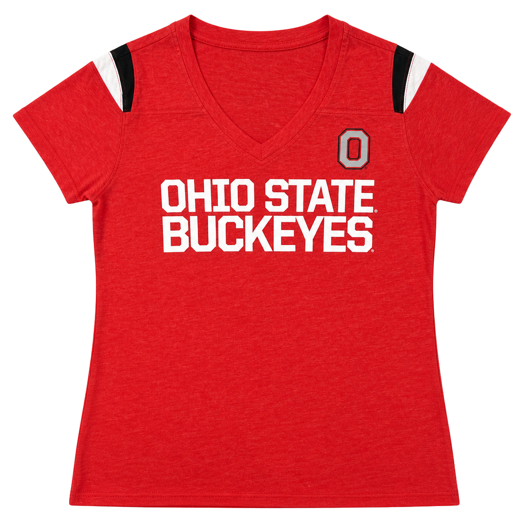 Nike Ohio State Buckeyes Women's Blitz Tri-Blend V-Neck T-Shirt Size L 1
