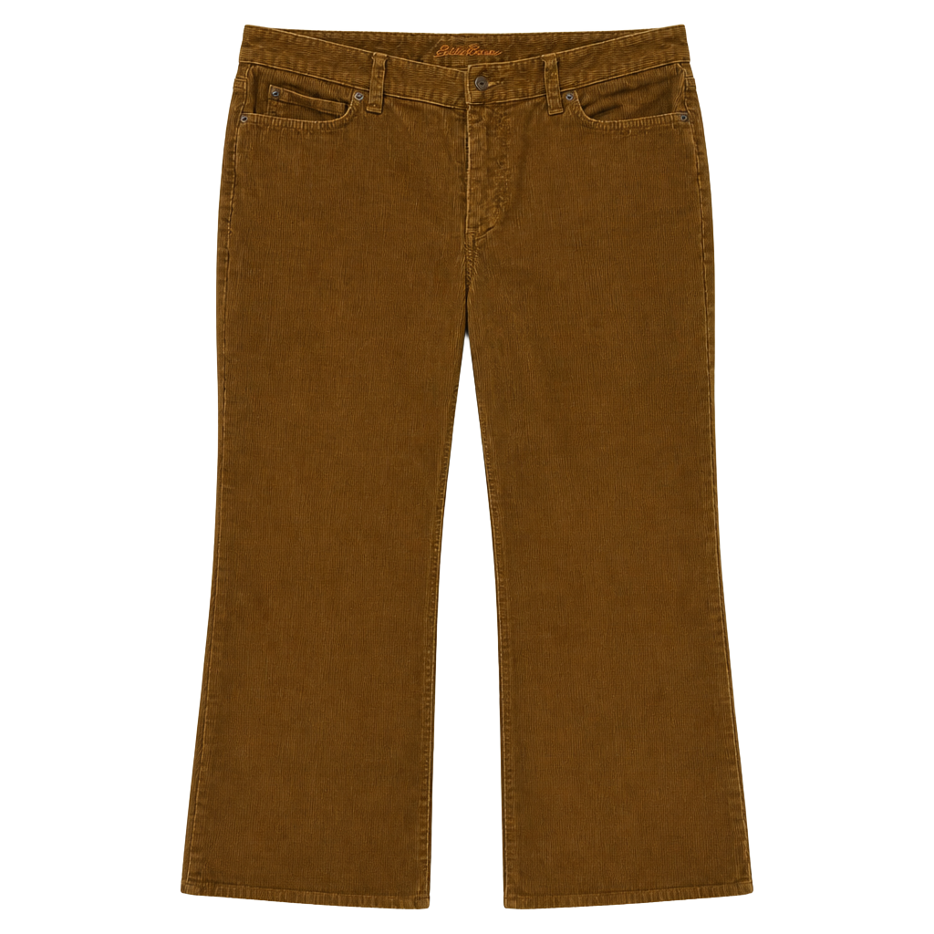 Eddie Bauer Women's Brown High Rise Stretch Corduroy Pants Size 12 Short 1
