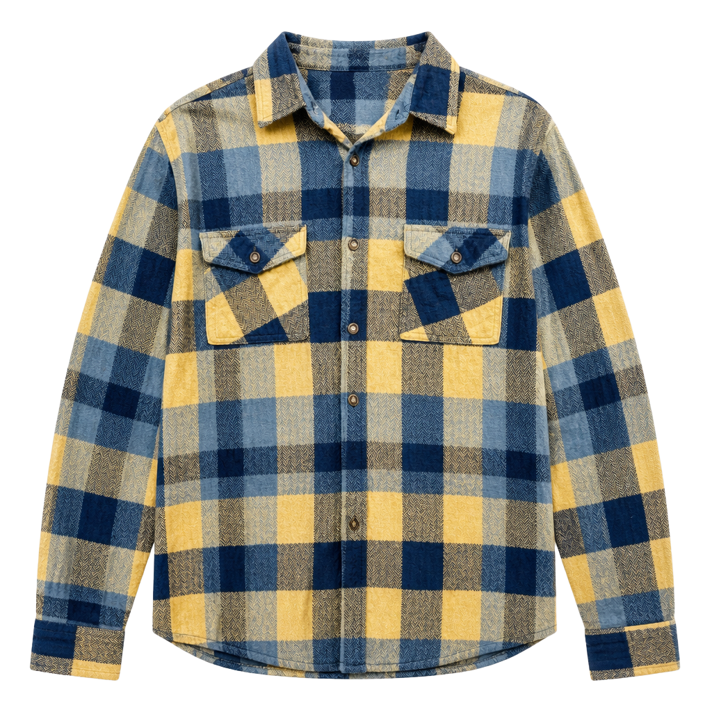 Field & Stream Blue Olive Green Buffalo Plaid Flannel Shirt Outdoor large 1