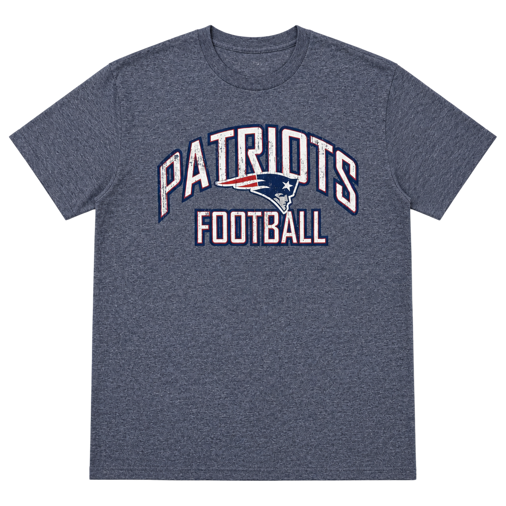 New England Patriots NFL Team Apparel Men's Large Heather Blue Graphic T-Shirt 1