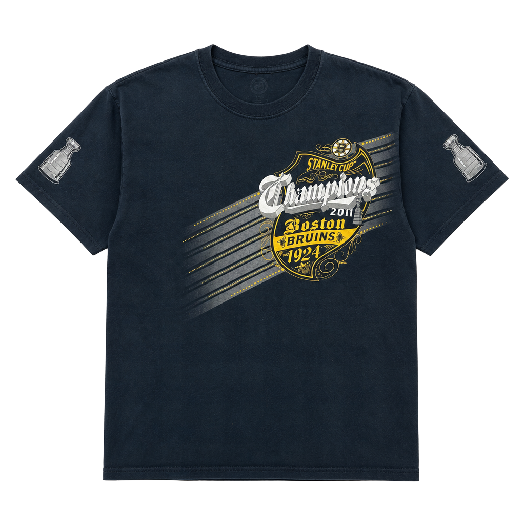 Vintage 2011 Boston Bruins Stanley Cup Champions NHL Graphic T-Shirt Large 1