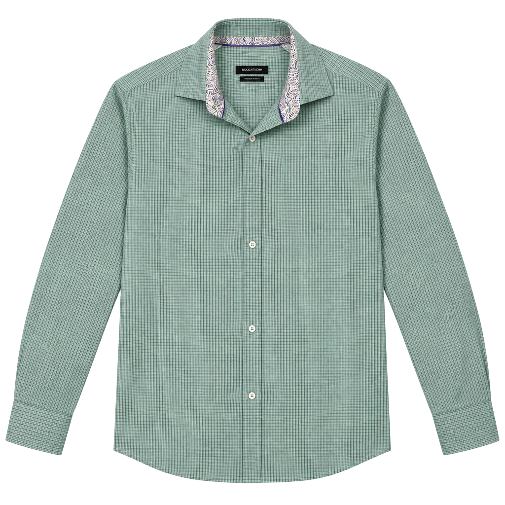 Bugatchi Shaped Fit Size 16 D84518L40S Plaid Long Sleeve Button Up Shirt 1