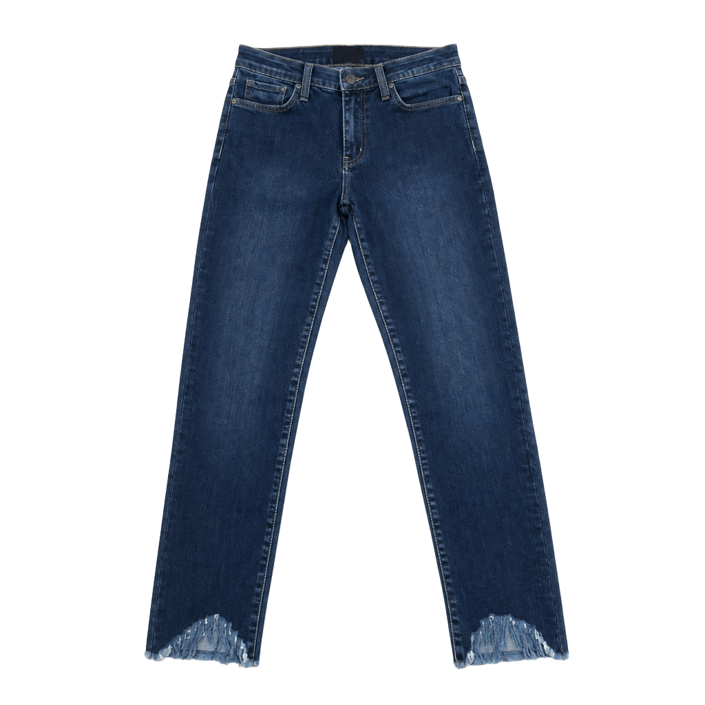 Flying Monkey Dark Wash Skinny Jeans with Frayed Hem Style Y2296 1