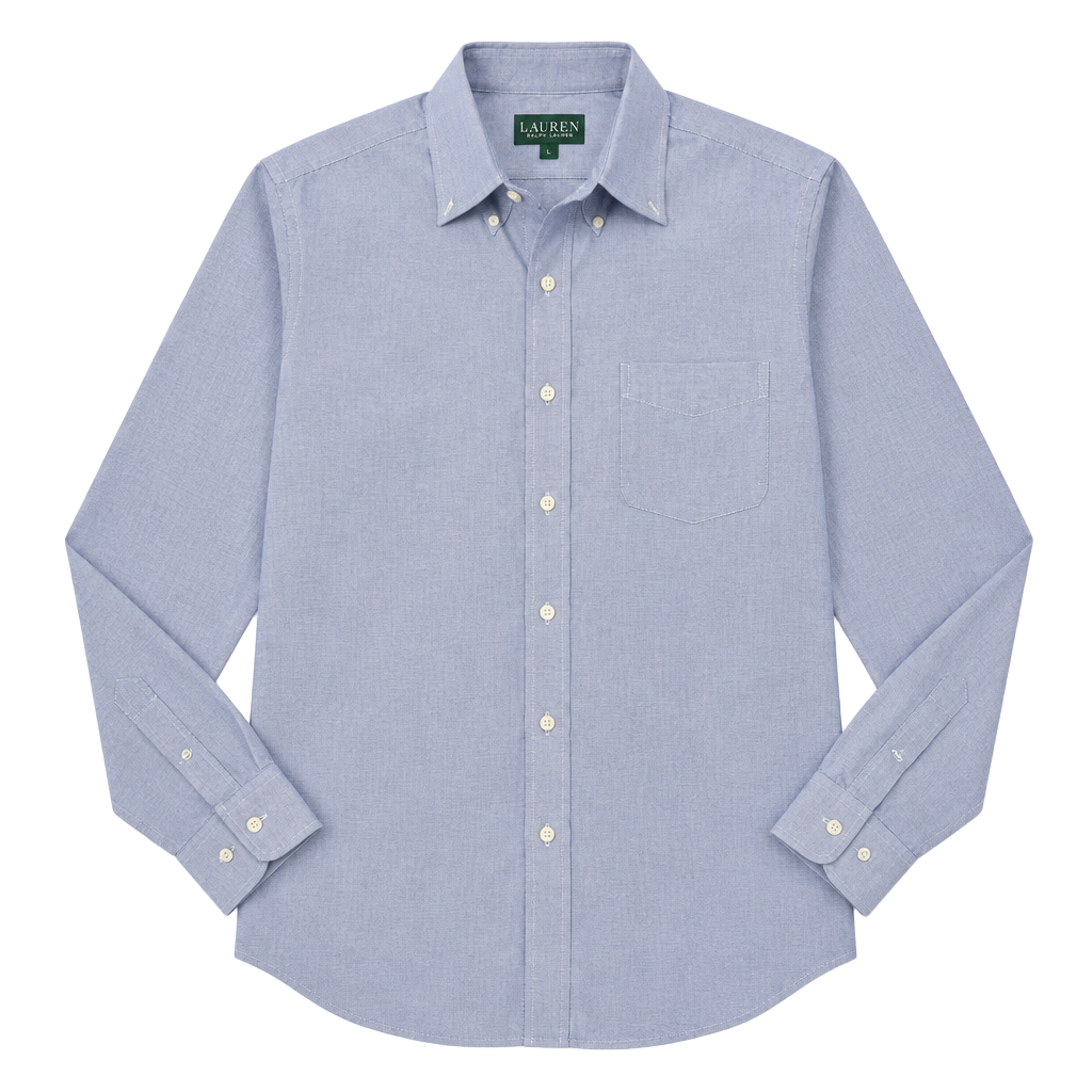 Lauren Ralph Lauren Non Iron Striped Dress Shirt 16.5 34/35 Blue 1