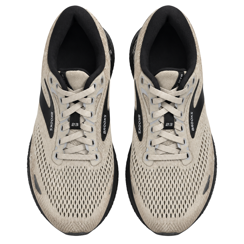 Brooks Adrenaline GTS 23 Running Shoes Size 8.5 Wide Beige Black 1