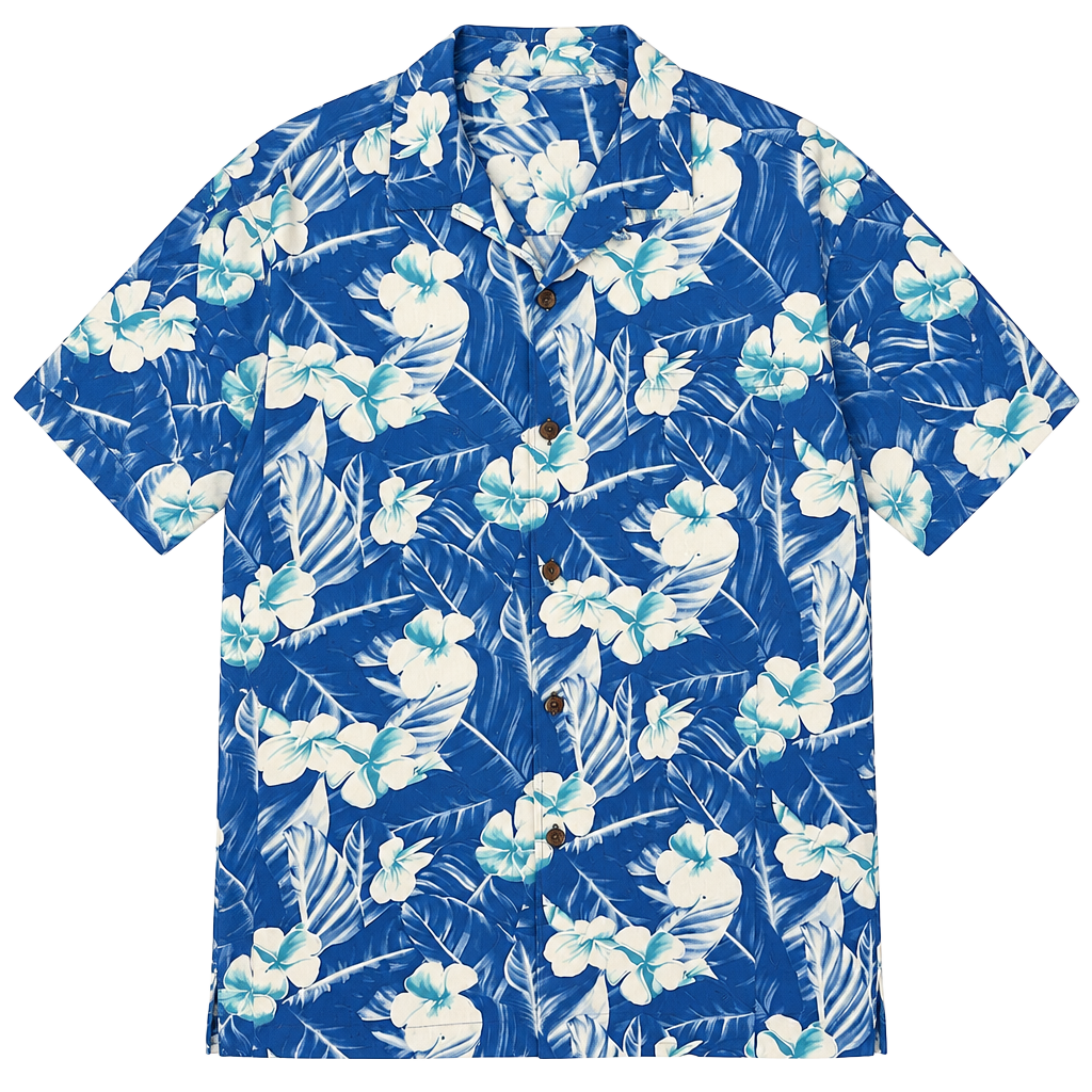 Tommy Bahama Silk Hawaiian Shirt Size L Blue Floral Short Sleeve Camp Shirt 1