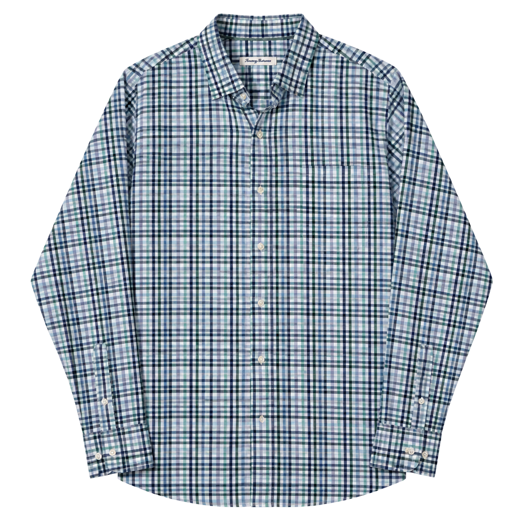 Tommy Bahama Long Sleeve Plaid Button Down Shirt Size L Blue Green 1