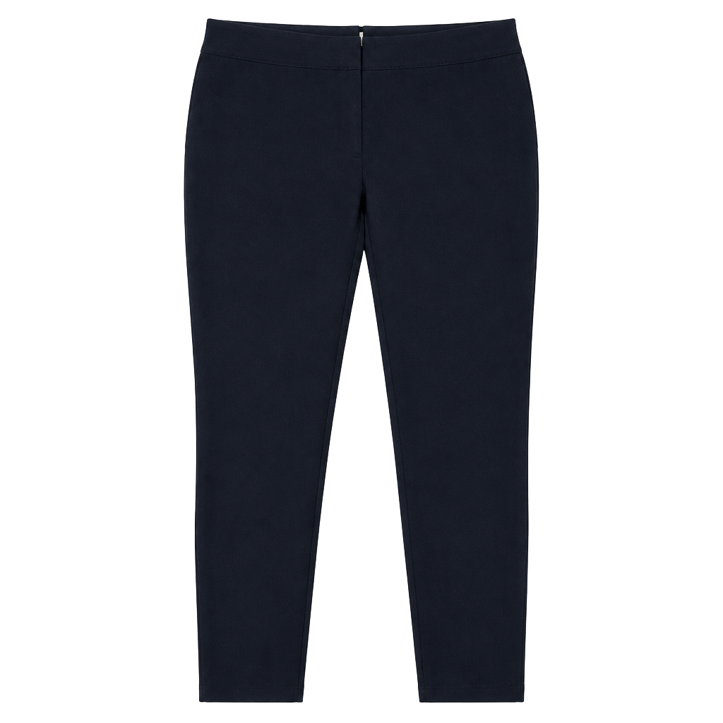 Ann Taylor Factory Pants Size 4 Navy Blue Ankle Work Trousers Button Hem 1