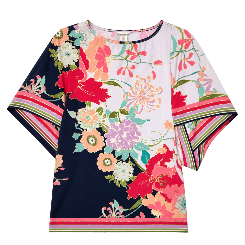 Trina Turk Royal Botanical Tunic Kaftan Swim Cover-Up 1