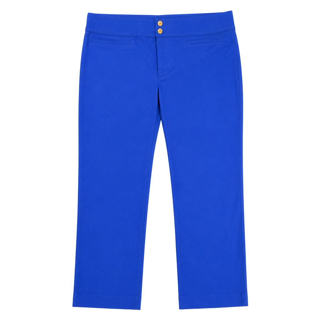 Lauren Ralph Lauren Royal Blue Stretch Dress Pants with Gold Buttons 1