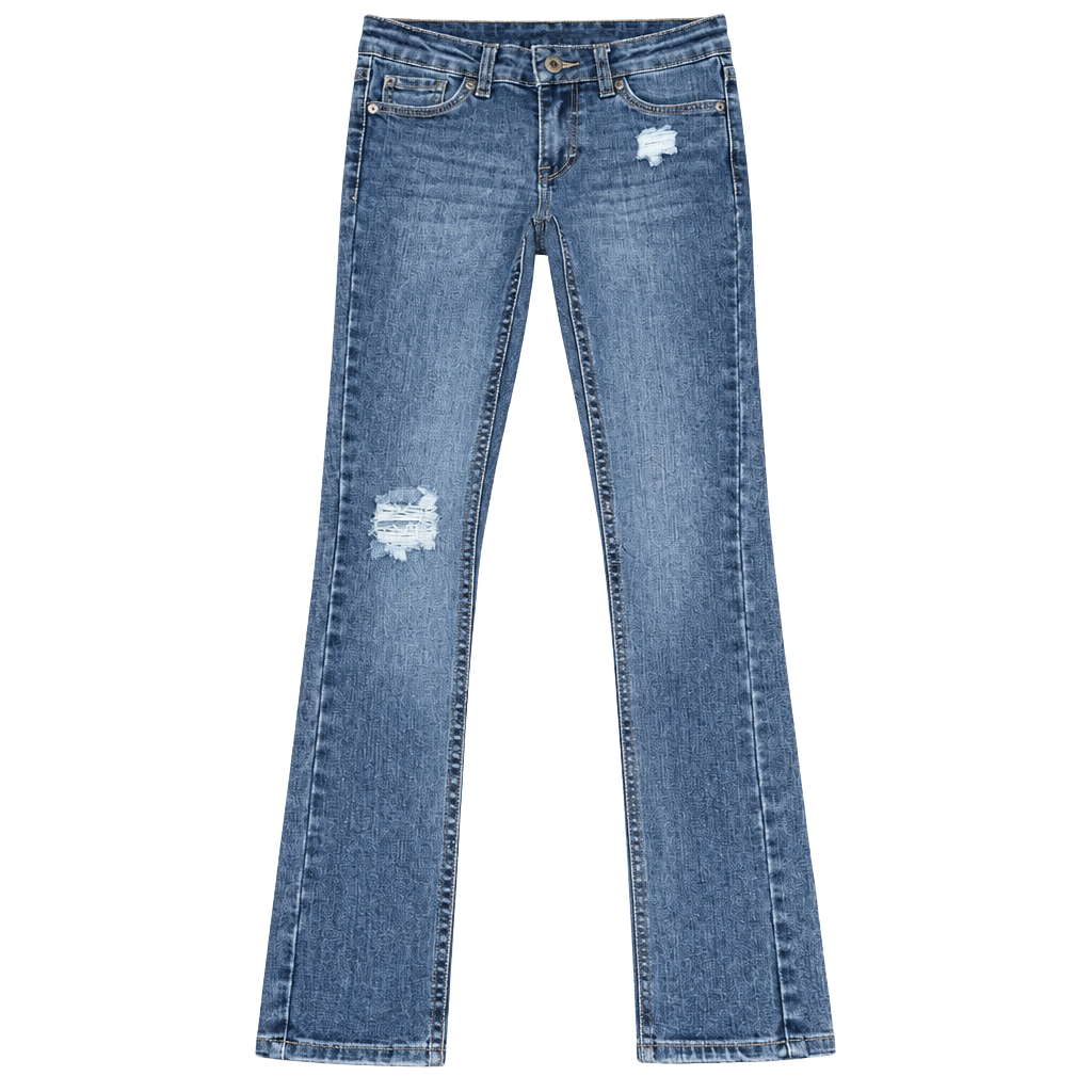 Girls Levi's 711 Skinny Distressed Jeans Blue Denim Size 7 Slim 1