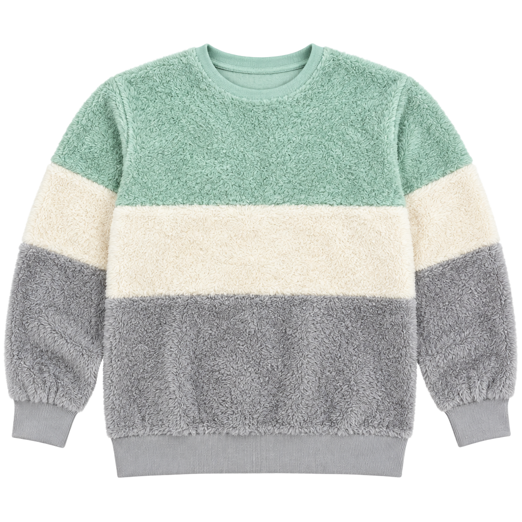 No Boundaries Fuzzy Pullover Sweater Juniors XL/XG 15-17 Colorblock Fleece Top 1