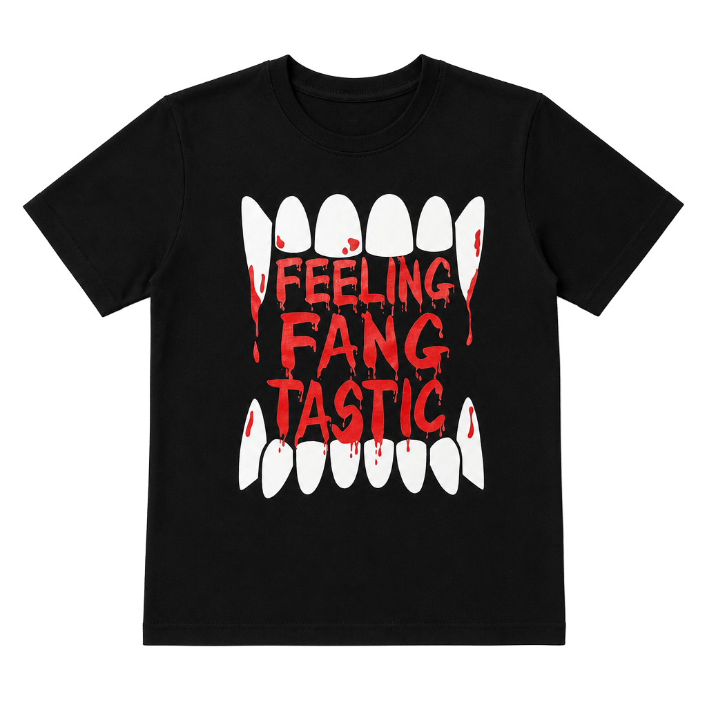 Halloween Feeling Fang-Tastic Vampire Graphic T-Shirt Size XS (4-5) Kids 1