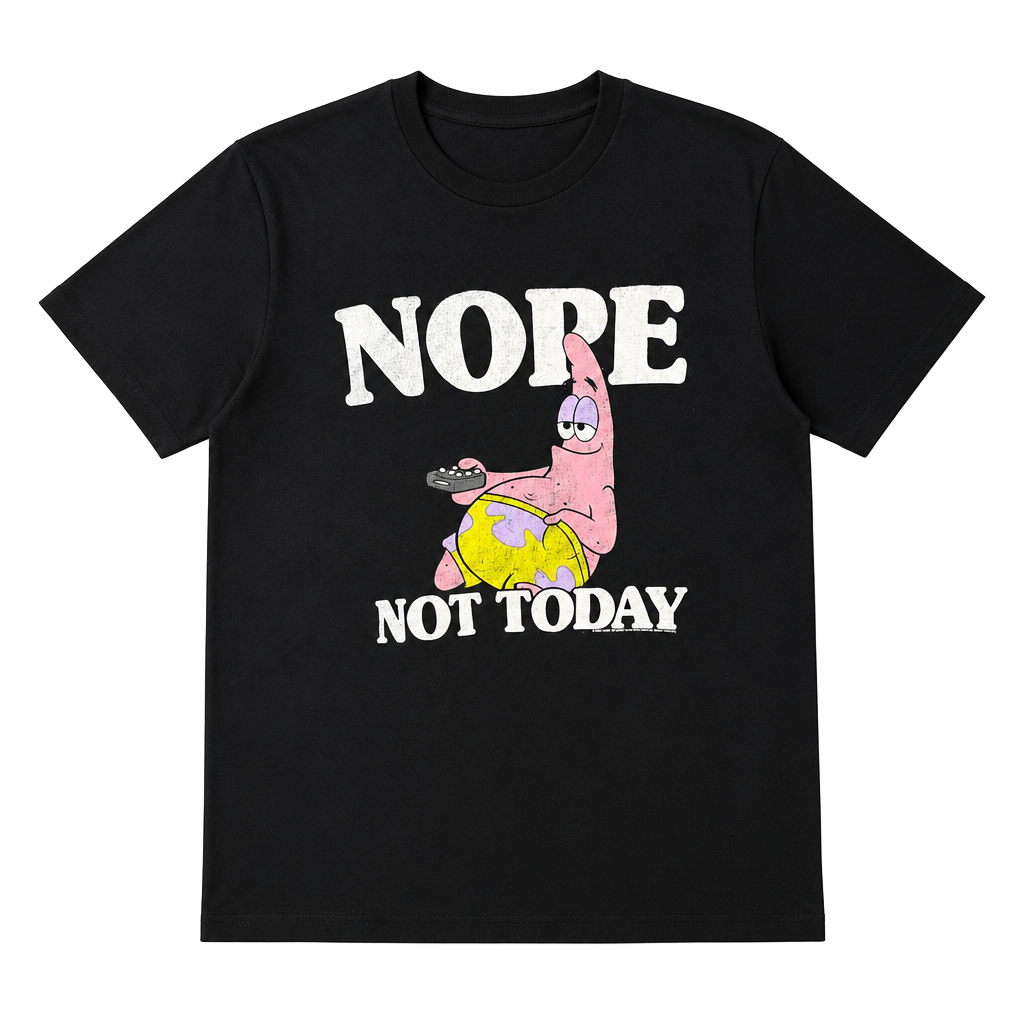 SpongeBob SquarePants Patrick Nope Not Today Graphic T-Shirt Mens size Medium 1