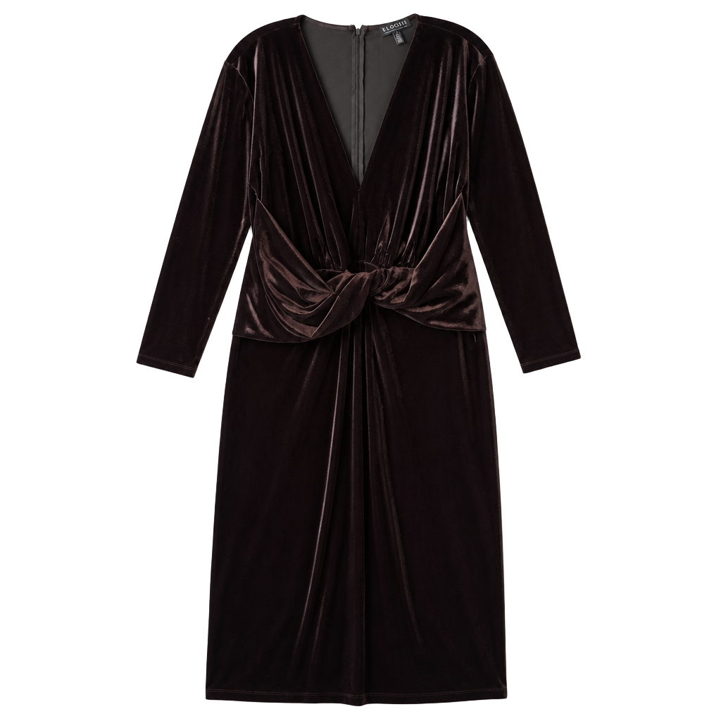Eloquii Knot Front Velvet Maxi Dress Size 18 1