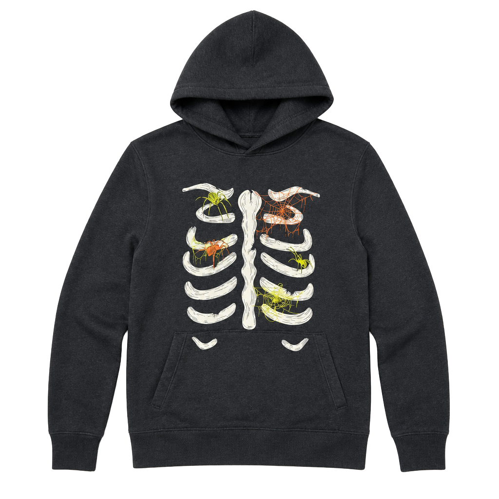 Cat & Jack Skeleton Spider Graphic Hoodie Size Youth M 8/10 1
