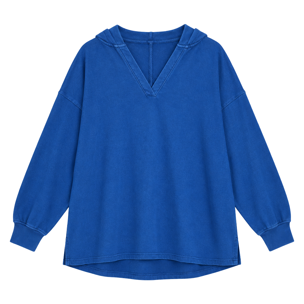 Old Navy V-Neck Hoodie Size L Blue Sweatshirt 1