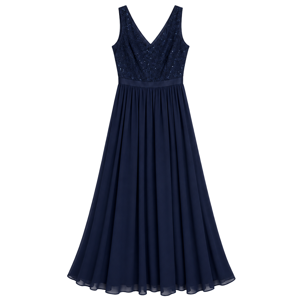 MIUSOL Maxi Dress Size M Navy Blue Sequin Lace Formal Evening 1