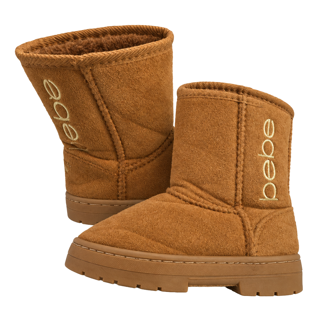 Bebe Microsuede Lined Shearling Boots Size 11 youth Camel Brown 1