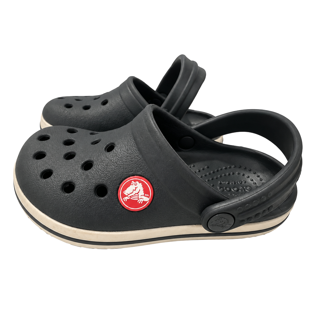 Crocs Unisex Crocband Clog Size kids 8 Black Slip On Sandals 1