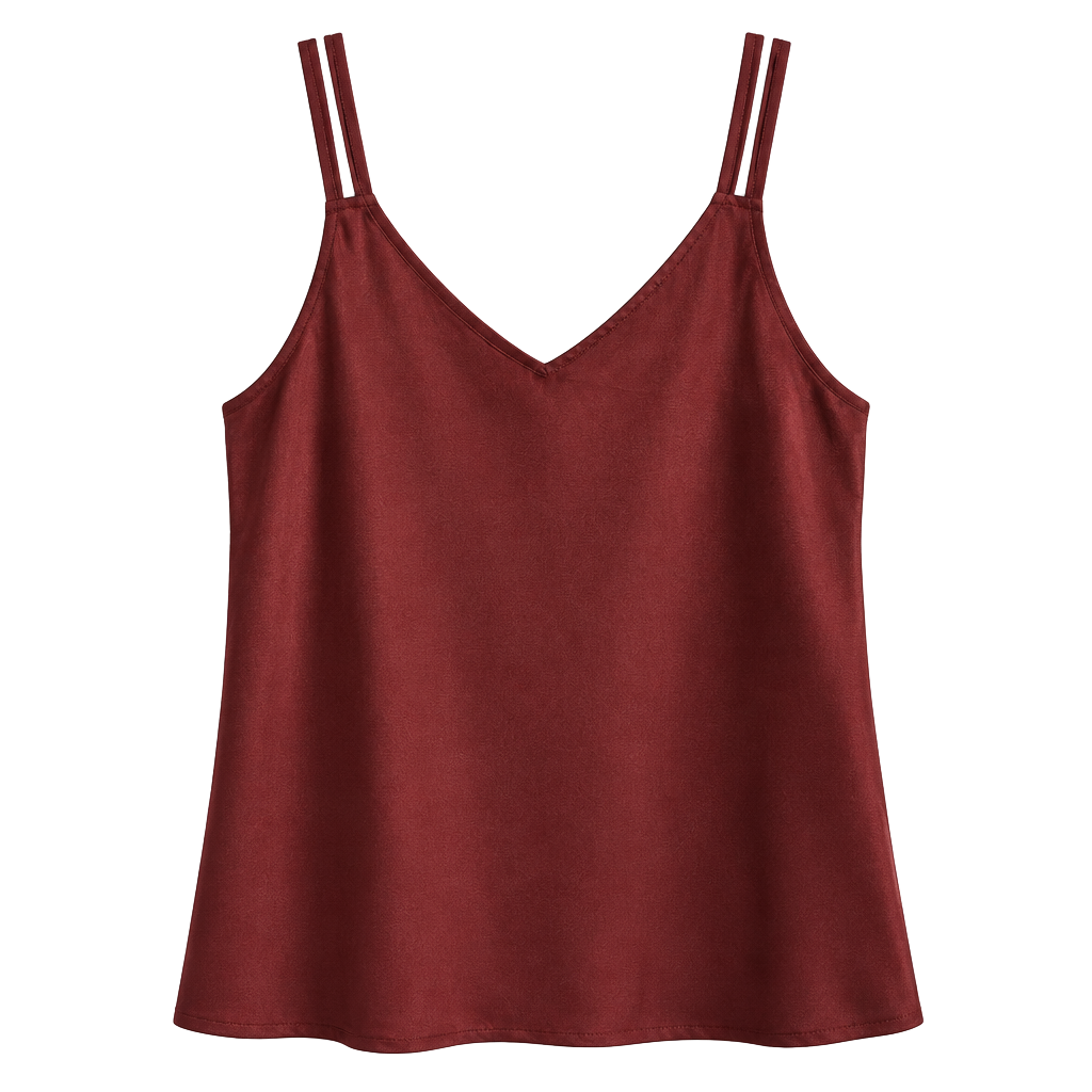 Soma Satin Cami Size M Burgundy Red Strappy V-Neck Tank Top NWT 1