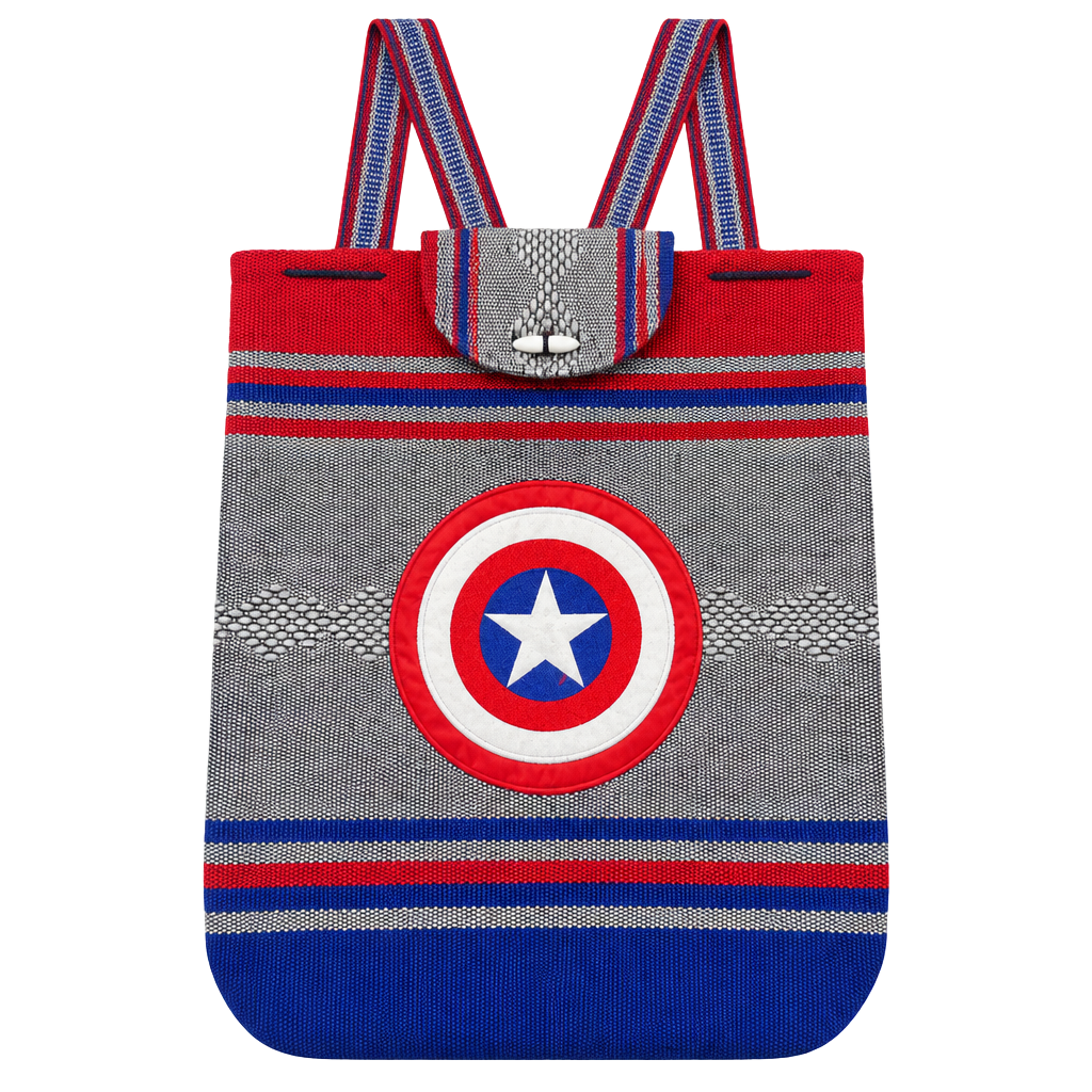 Marvel Captain America Woven Baja Backpack Red White Blue 1
