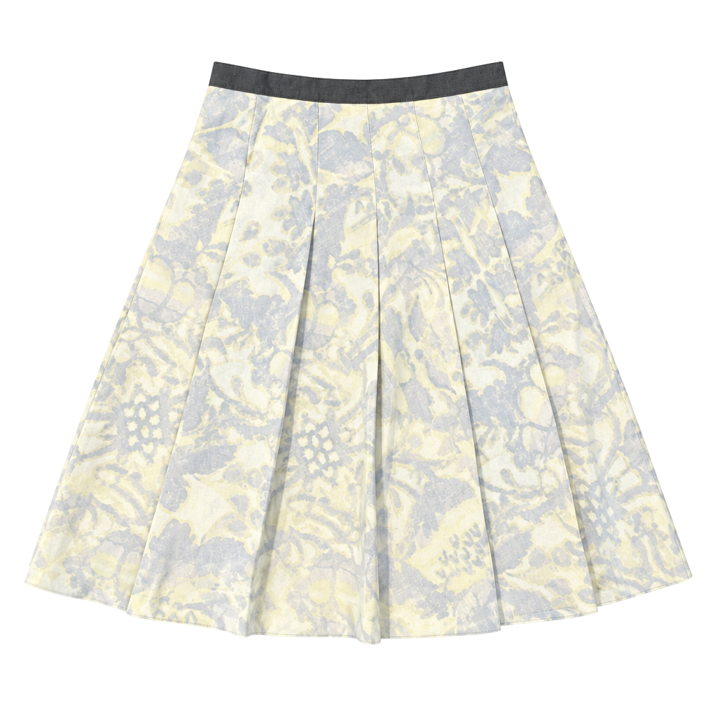 Anne Klein Silk Pleated Midi Skirt Size 6 Floral 1