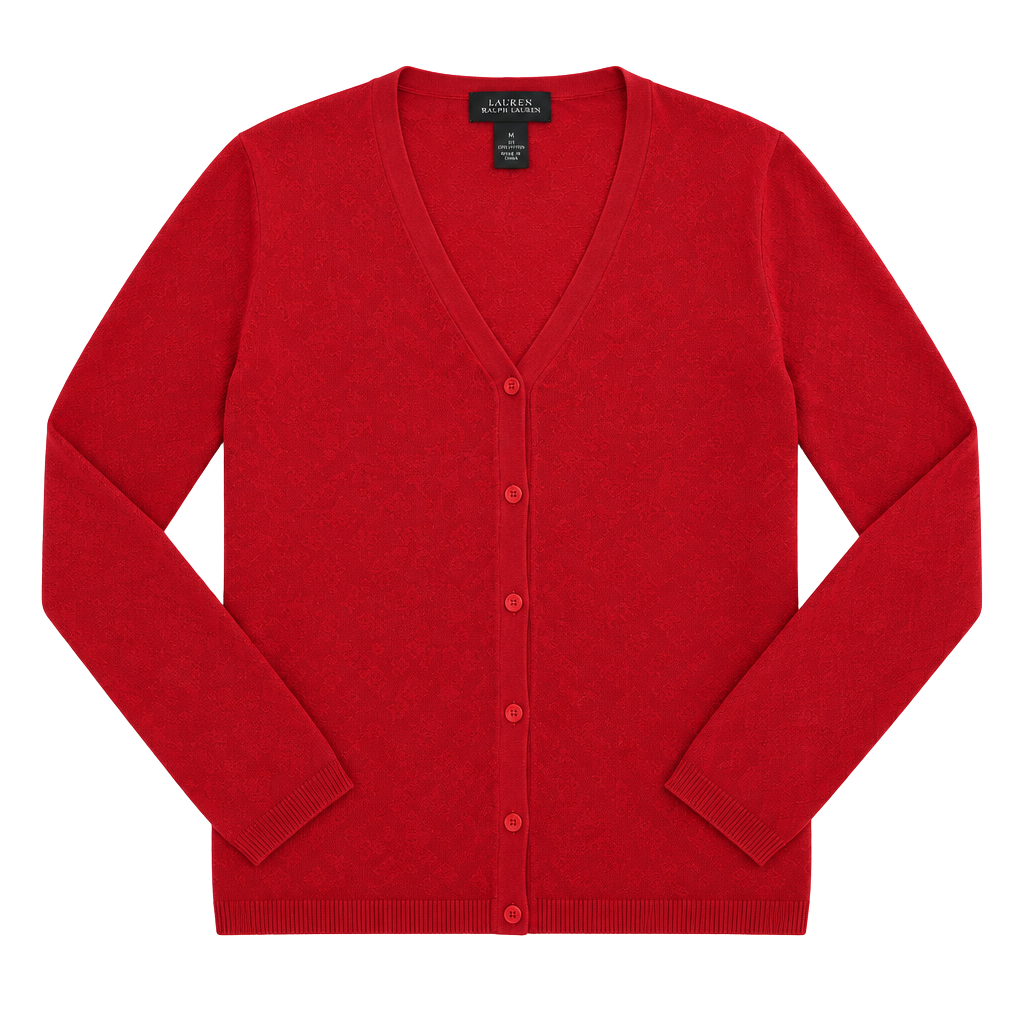 August Silk Knits Cardigan Size M Red Silk V-Neck 1