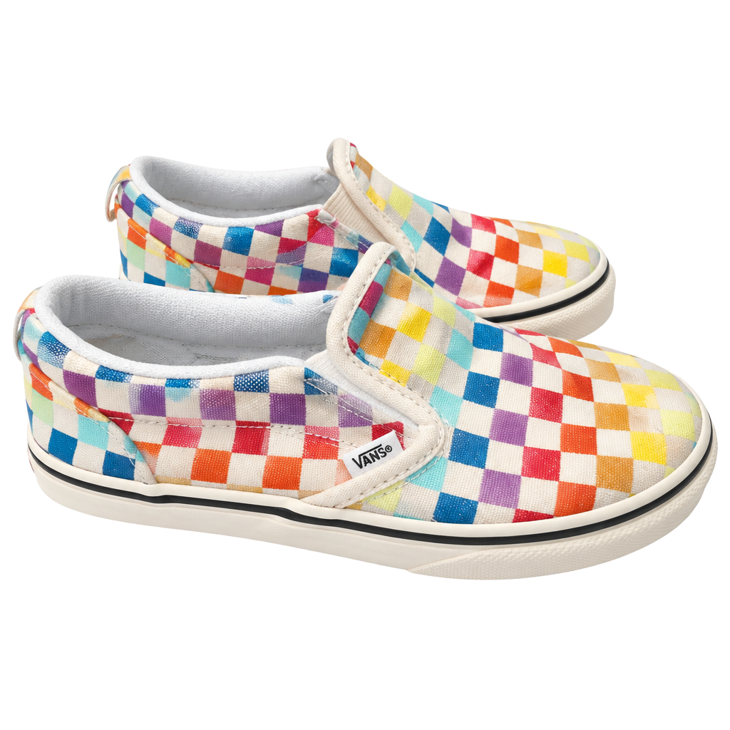 Vans Classic Slip-On Rainbow Checkerboard Toddler Size 8 1