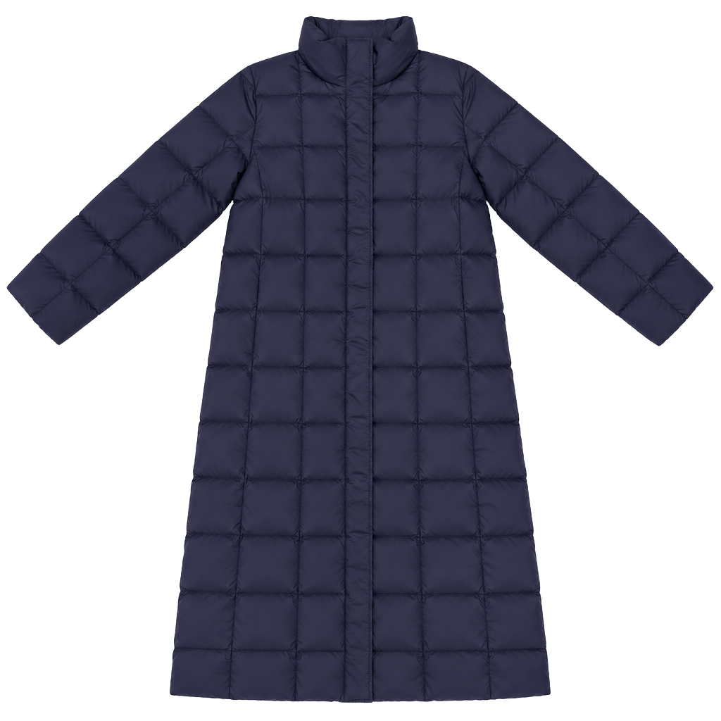 Lands End Long Down Puffer Coat Black 1