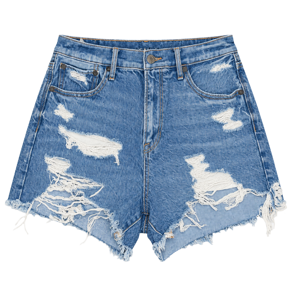 American Eagle Denim Shorts Size 8 Distressed Ripped 1