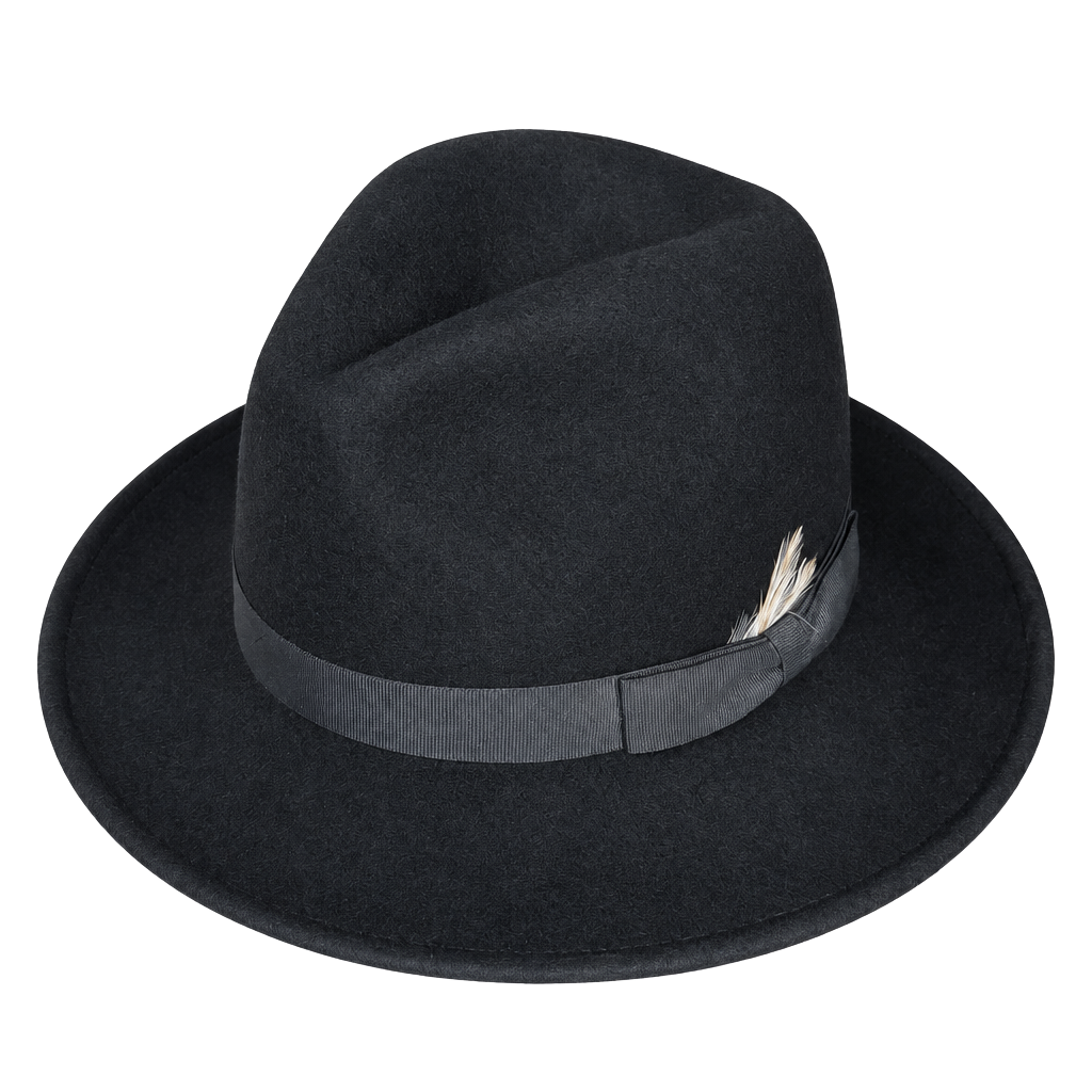 Scala Fedora Hat Size Large Black Wool 1