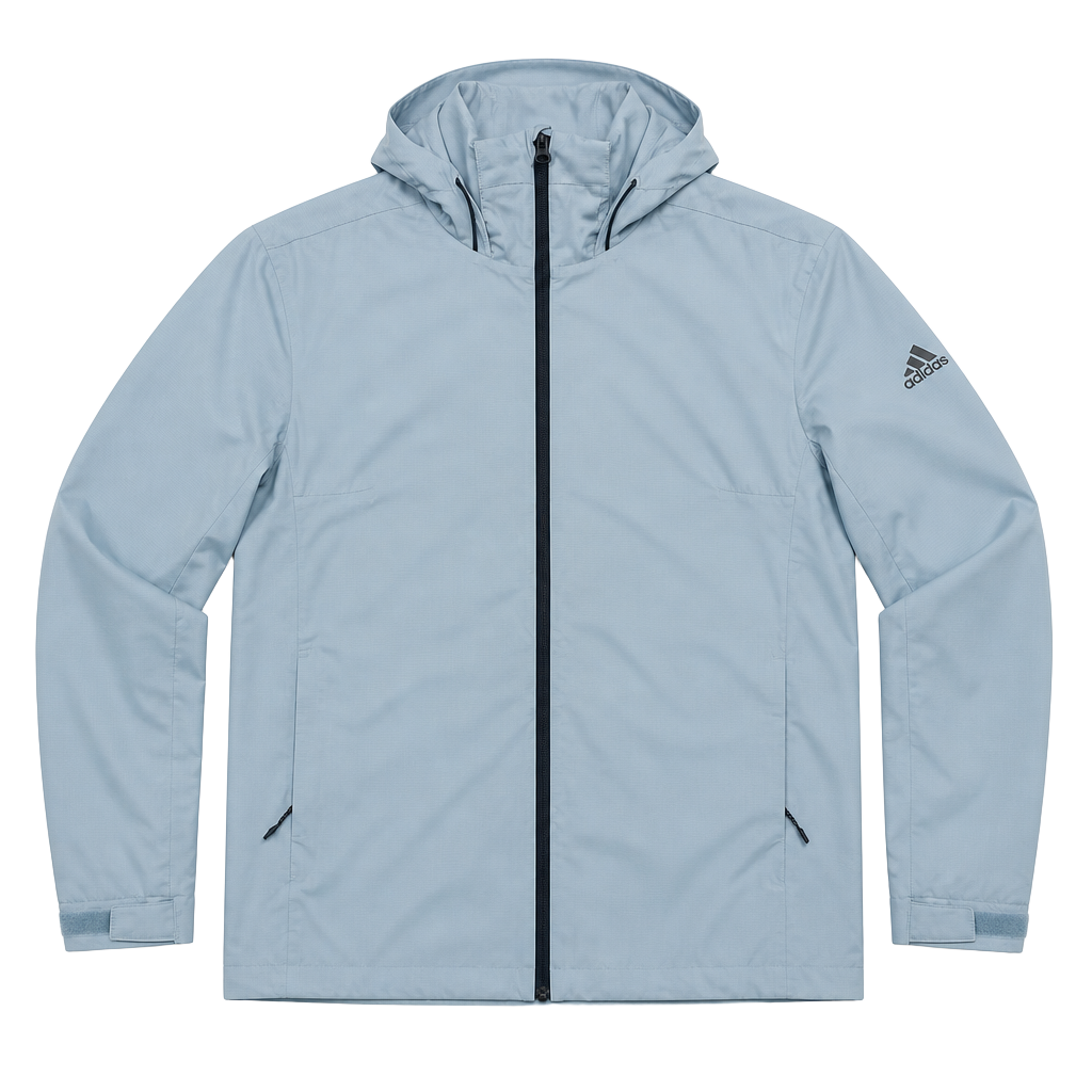 Womens ADIDAS Gray Lined Wandertag Rain Jacket Sz M 1